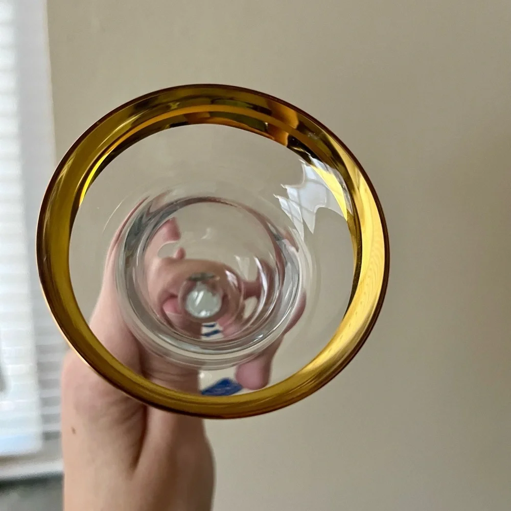2 Studio Nova Gold Rimmed Candlestick Holders